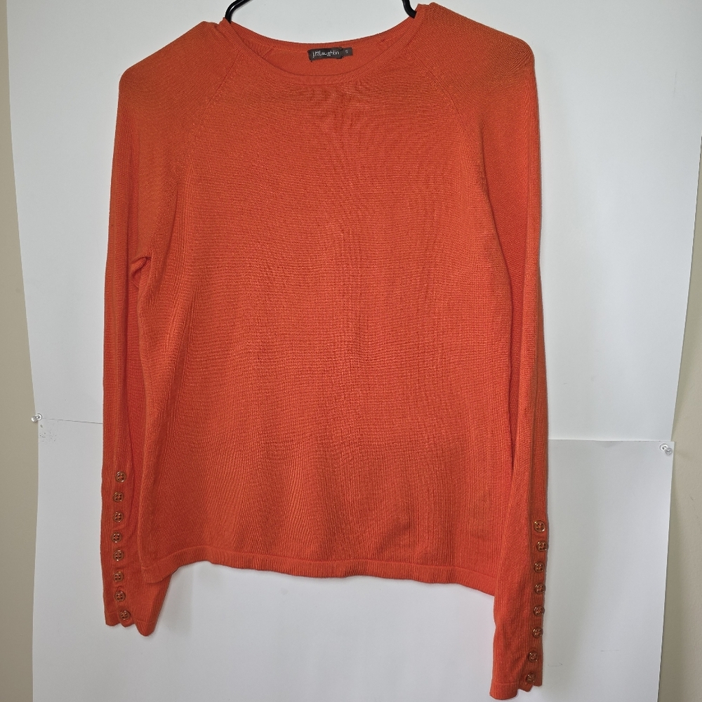 J. Mclaughlin Orange Jamey  Sweater Pullover Crewneck Women Size S